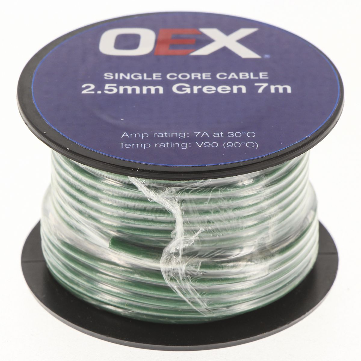 OEX Auto Cable 7A Single Core 2.5mm x 7m Green ACX0696-7M