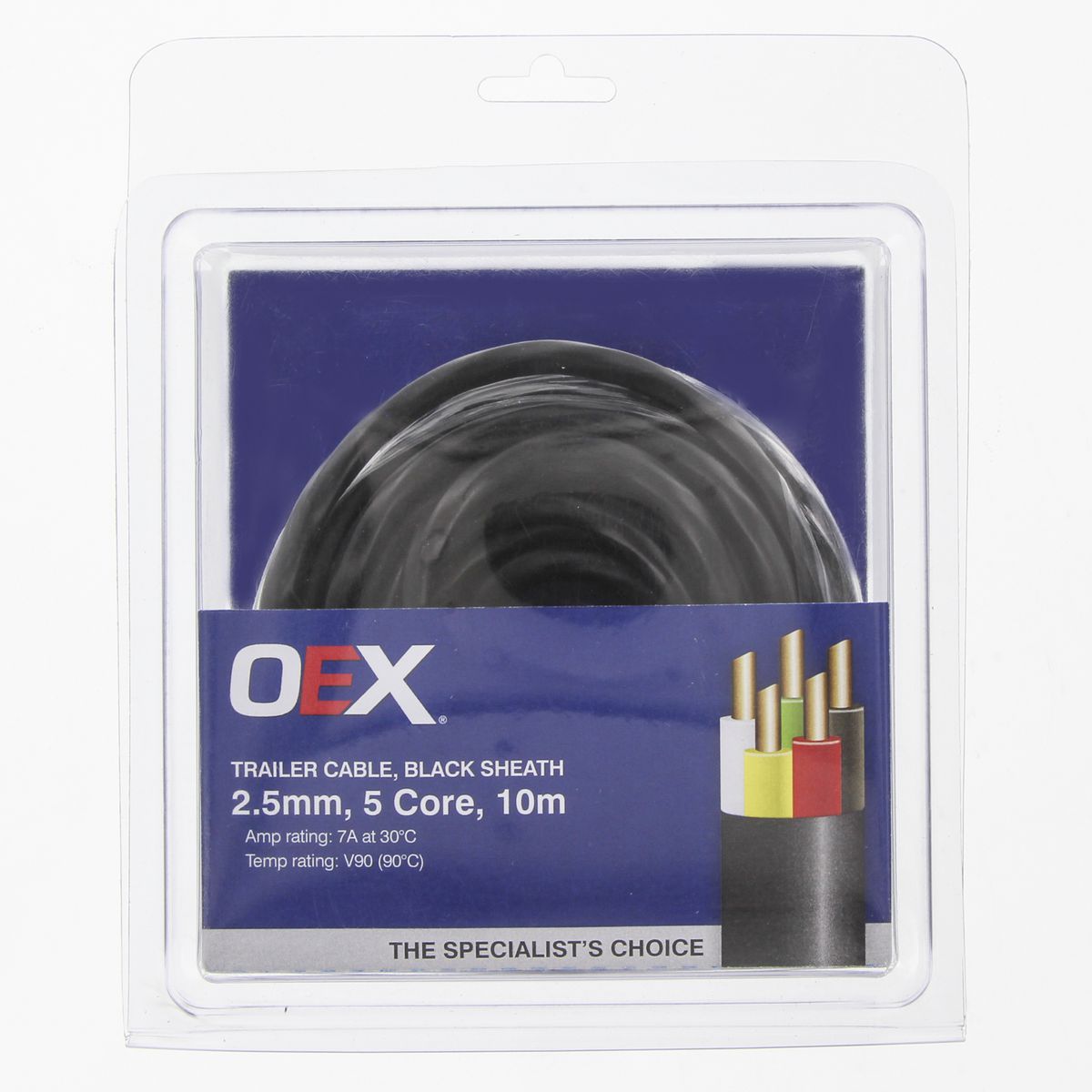 OEX Trailer Cable 7A 5 Core 2.5mm x 10m ACX0820-10BL