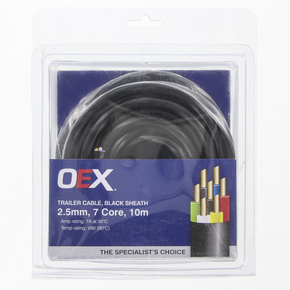 OEX Trailer Cable 7A 7 Core 2.5mm x 10m ACX0821-10BL