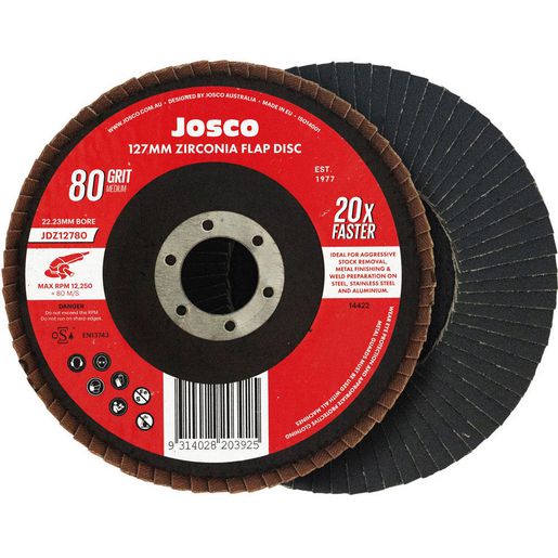 Josco Zirconia 127mm Flap Disc 80 Grit JDZ12780