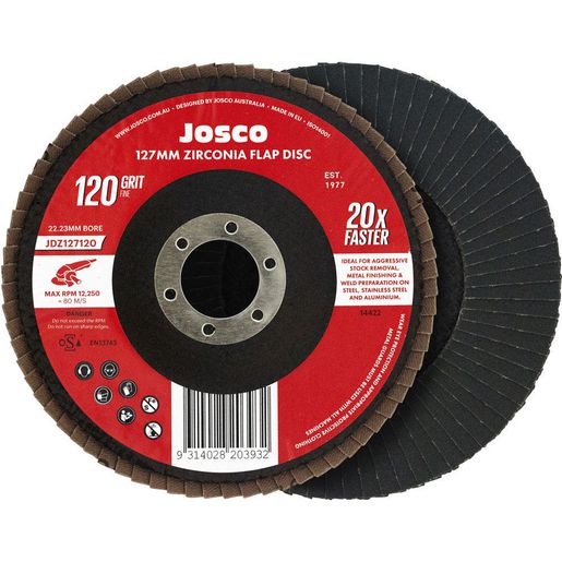 Josco Zirconia 127mm Flap Disc 120 Grit JDZ127120