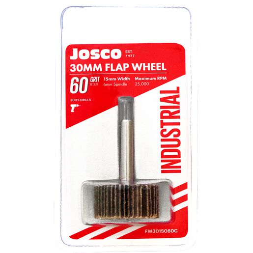 Josco 30mm x 15mm Flap Wheel 60 Grit FW3015060C