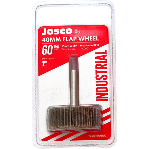 Josco 40mm x 15mm Flap Wheel 60 Grit FW4015060C