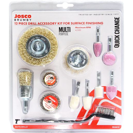 Josco Kit Drill Accessory 12 Piece BDAK12