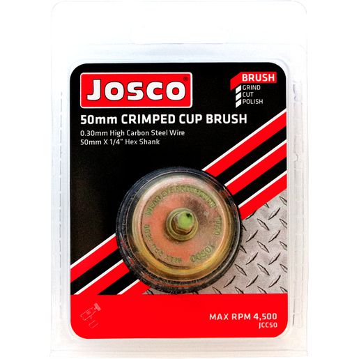 Josco 50mm Spindle-Mounted Crimped Cup Brush JCC50