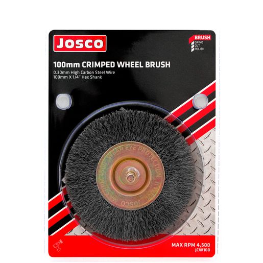 Josco 100mm Crimped Wheel Brush JCW100