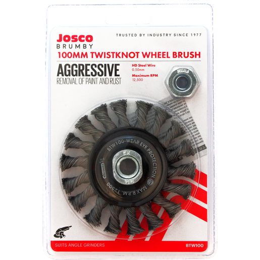 Josco 100mm Twistknot Multi-Thread Wheel Brush BTW100