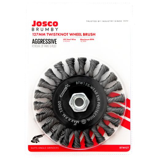 Josco 125mm Twistknot Multi-Thread Wheel Brush BTW127