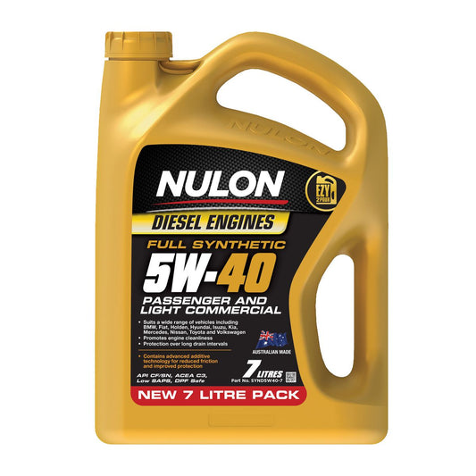 Nulon Full Synthetic Passenger and Light Commercial Diesel Engine Oil 5W-40 7L SYND5W40-7