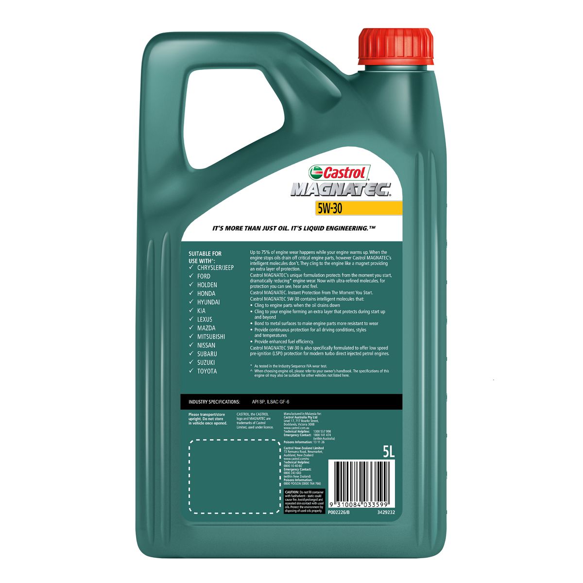 Castrol MAGNATEC 5W-30 Engine Oil 5L 3429232