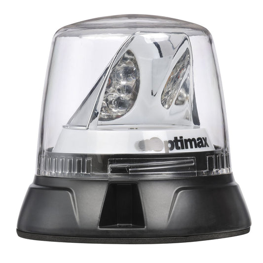 Narva Optimax LED Rotating Beacon with Flange Base Amber/Green 10-33V 85660AG