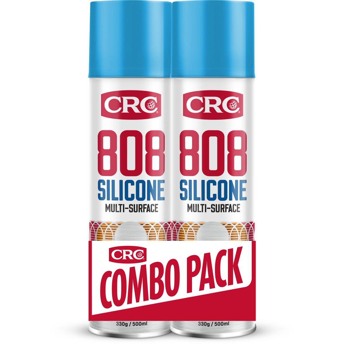CRC 808 Silicone Multi-Surface Aerosol Spray 2x500ml 2Pk 1752781