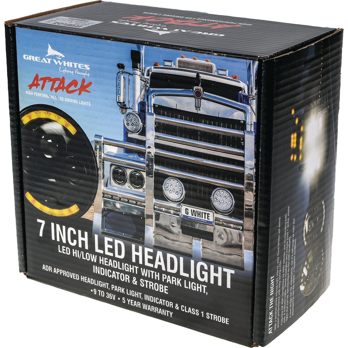 Great Whites LED Headlight Hi/Low w/ Park GWF1005