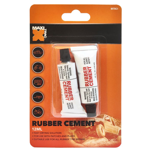 Maxi Trac Rubber Cement 12ml Tube Twin Pack MTRC1