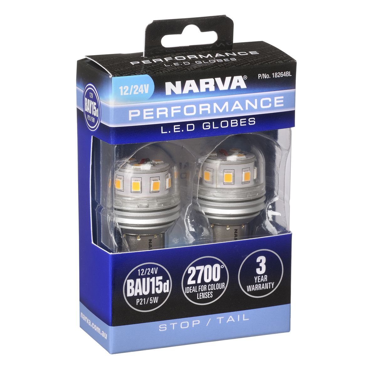 Narva LED Globe BAY15D 12/24V P21/5W 18264BL