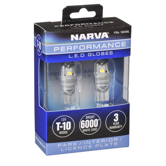 Narva Globe 12V T10 LED Wedge (2Pk) 18240BL