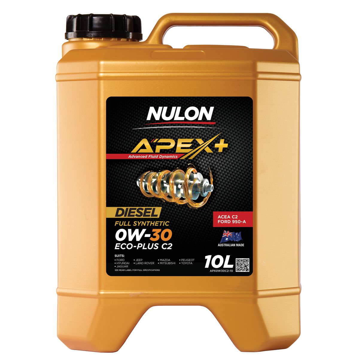 Nulon APEX+ 0W-30 Performance C2 Engine Oil 10L Full Synthetic APX0W30C2-10