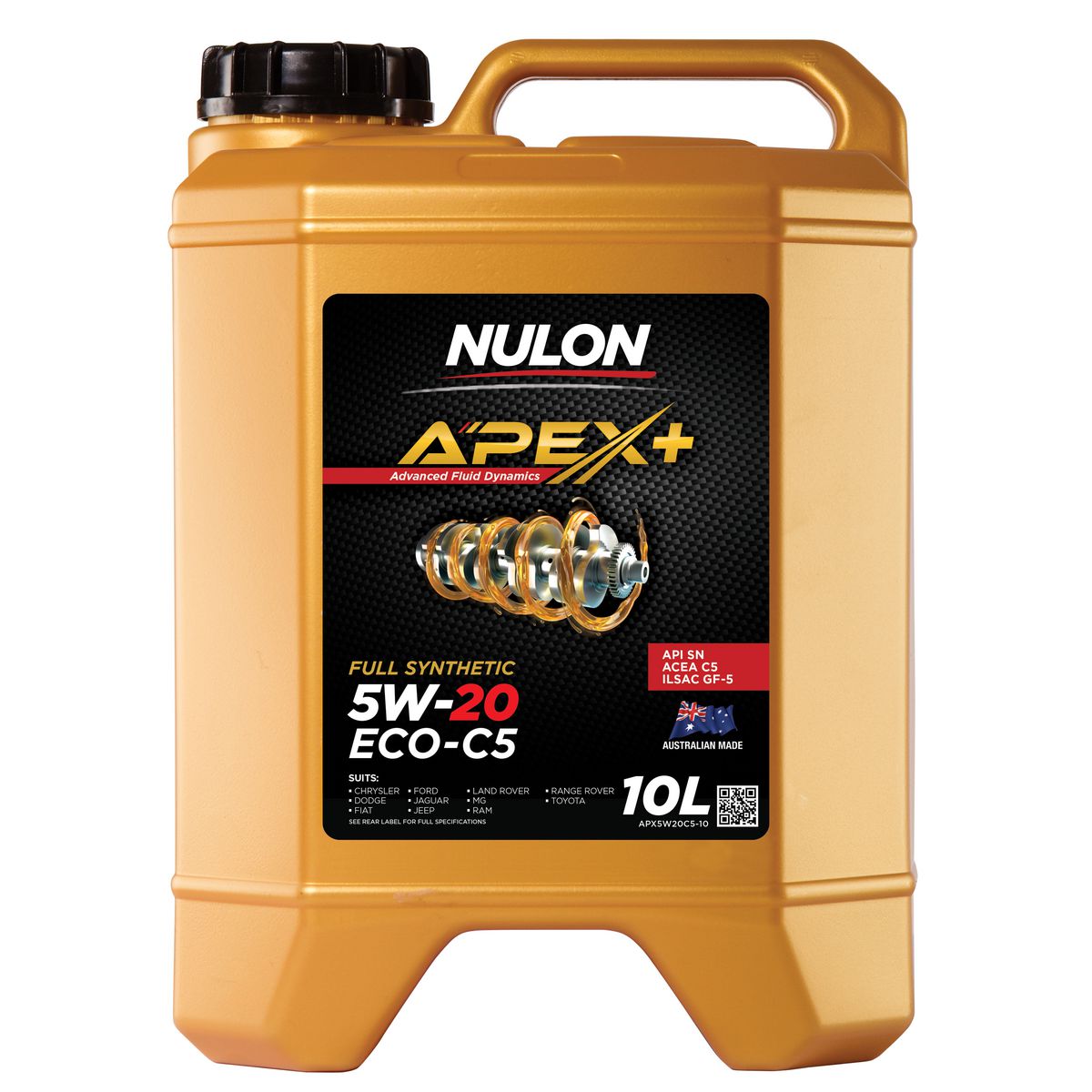 Nulon APEX+ 5W-20 ECO C5 Engine Oil 10L Full Synthetic APX5W20C5-10