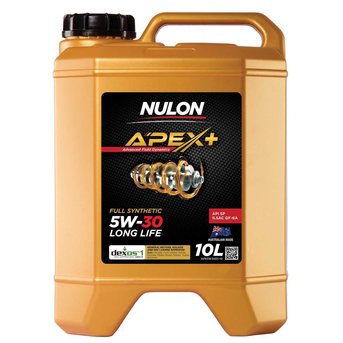 Nulon APEX+ 5W-30 Long Life Engine Oil 10L Full Synthetic APX5W30D1-10