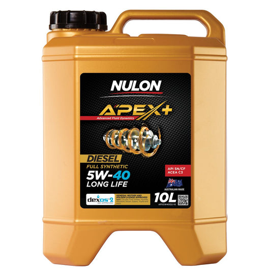 Nulon APEX+ 5W-40 Long Life Engine Oil 10L Full Synthetic APX5W40D2-10