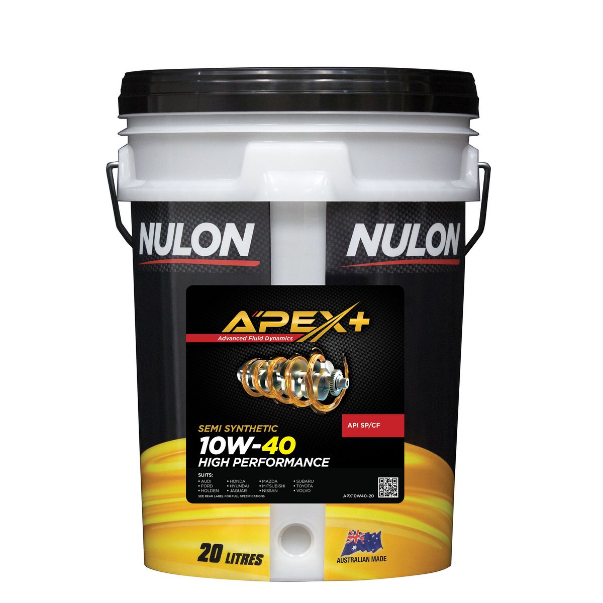 Nulon APEX+ 10W-40 Long Life Performance Engine Oil 20L Semi Synthetic APX10W40-20