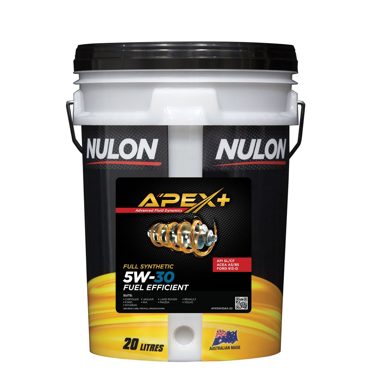 Nulon APEX+ 5W-30 Fuel Efficient Engine Oil 20L Full Synthetic APX5W30A5-20