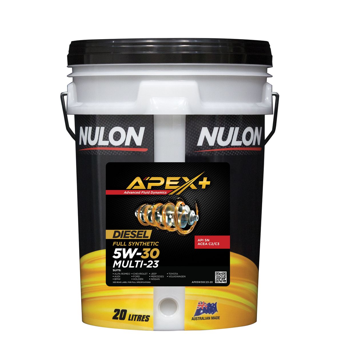 Nulon APEX+ 5W-30 Multi-23 Engine Oil 20L Full Synthetic APX5W30C23-20