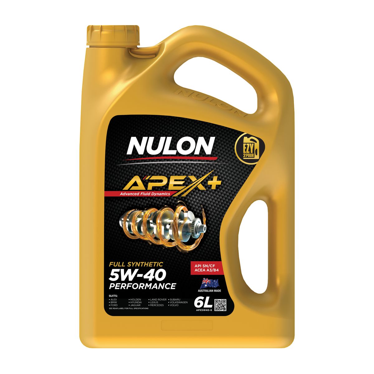 Nulon APEX+ 5W-40 Performance Engine Oil 6L Full Synthetic APX5W40-6
