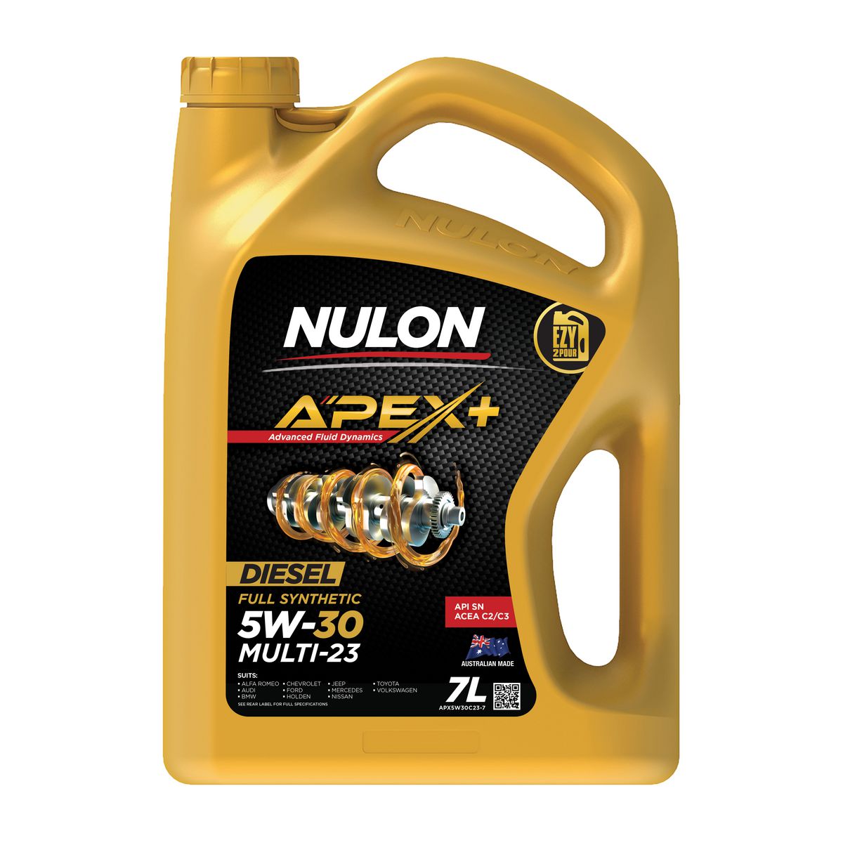 Nulon APEX+ 5W-30 Multi-23 Engine Oil 7L Full Synthetic APX5W30C23-7