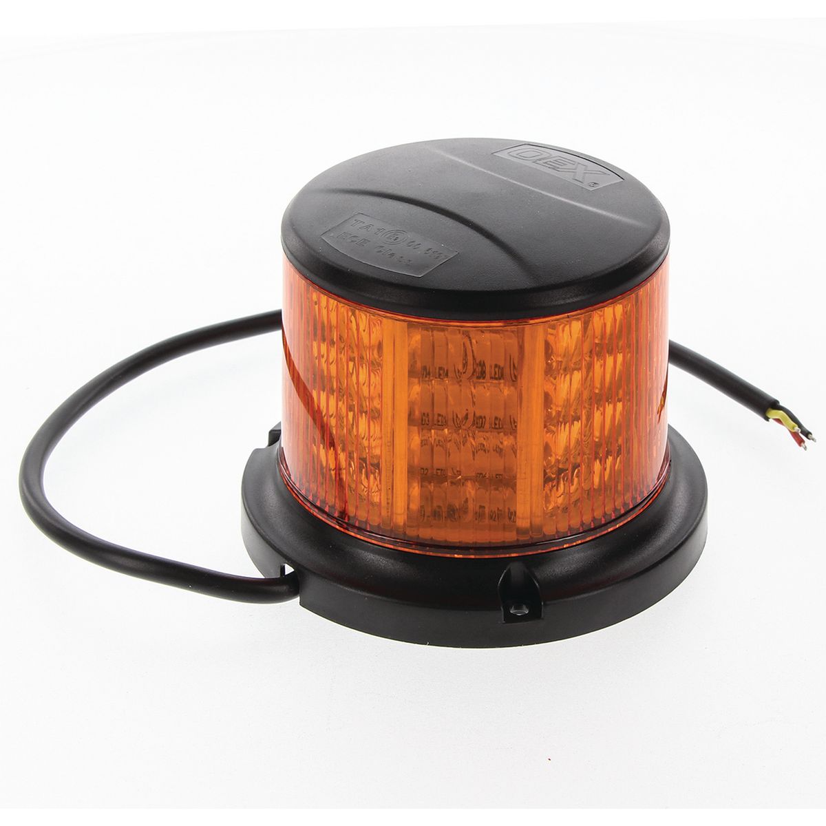 OEX Tall Amber LED Beacon 12V/24V Class 1 Fixed Mount With Base Plate ACX5723B