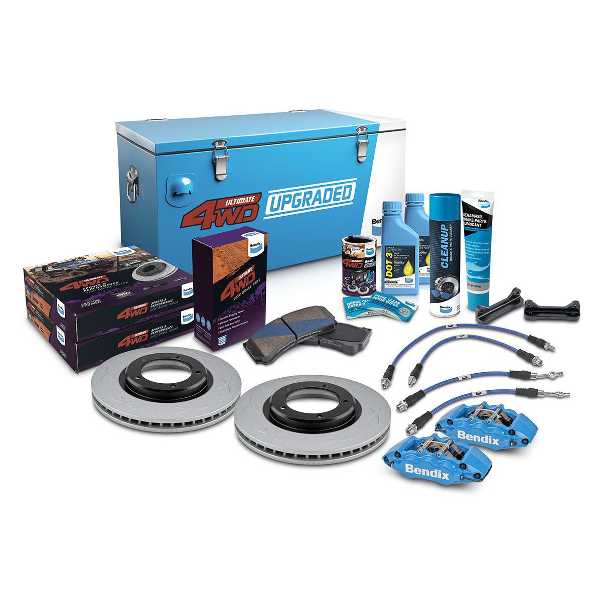 Bendix Ultimate 4x4 Brake Upgrade Kit Front (Suits 4"" Lift) U4WD-BBUK216F+4