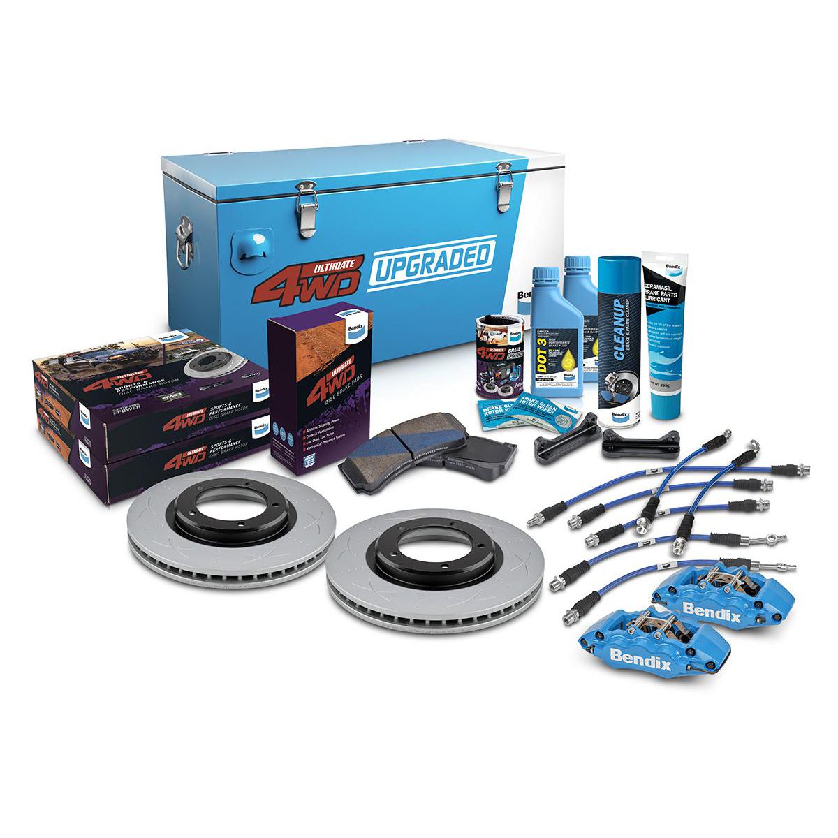 Bendix Ultimate 4x4 Brake Upgrade Kit Front (Suits 2"" Lift) U4WD-BBUK243F+2