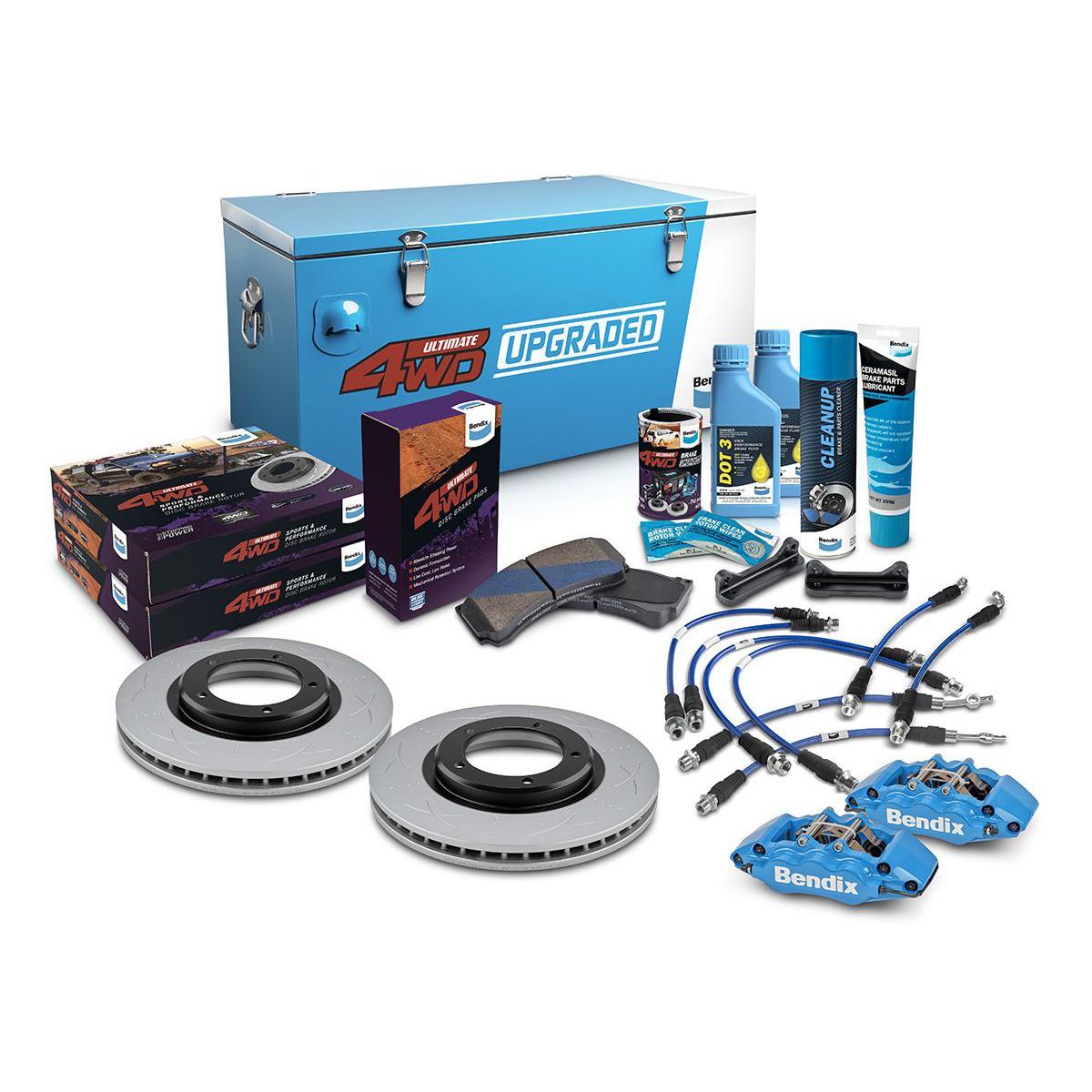 Bendix Ultimate 4x4 Brake Upgrade Kit Front (Suits 4"" Lift) U4WD-BBUK245F+4
