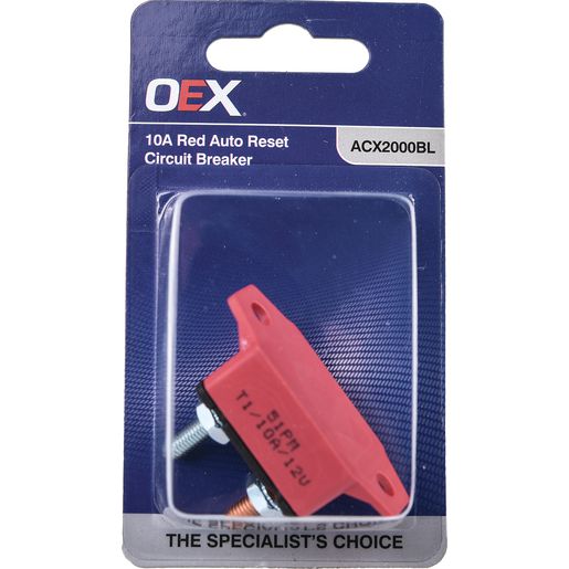 OEX 10A Red Auto Reset Circuit Breaker - Single ACX2000BL