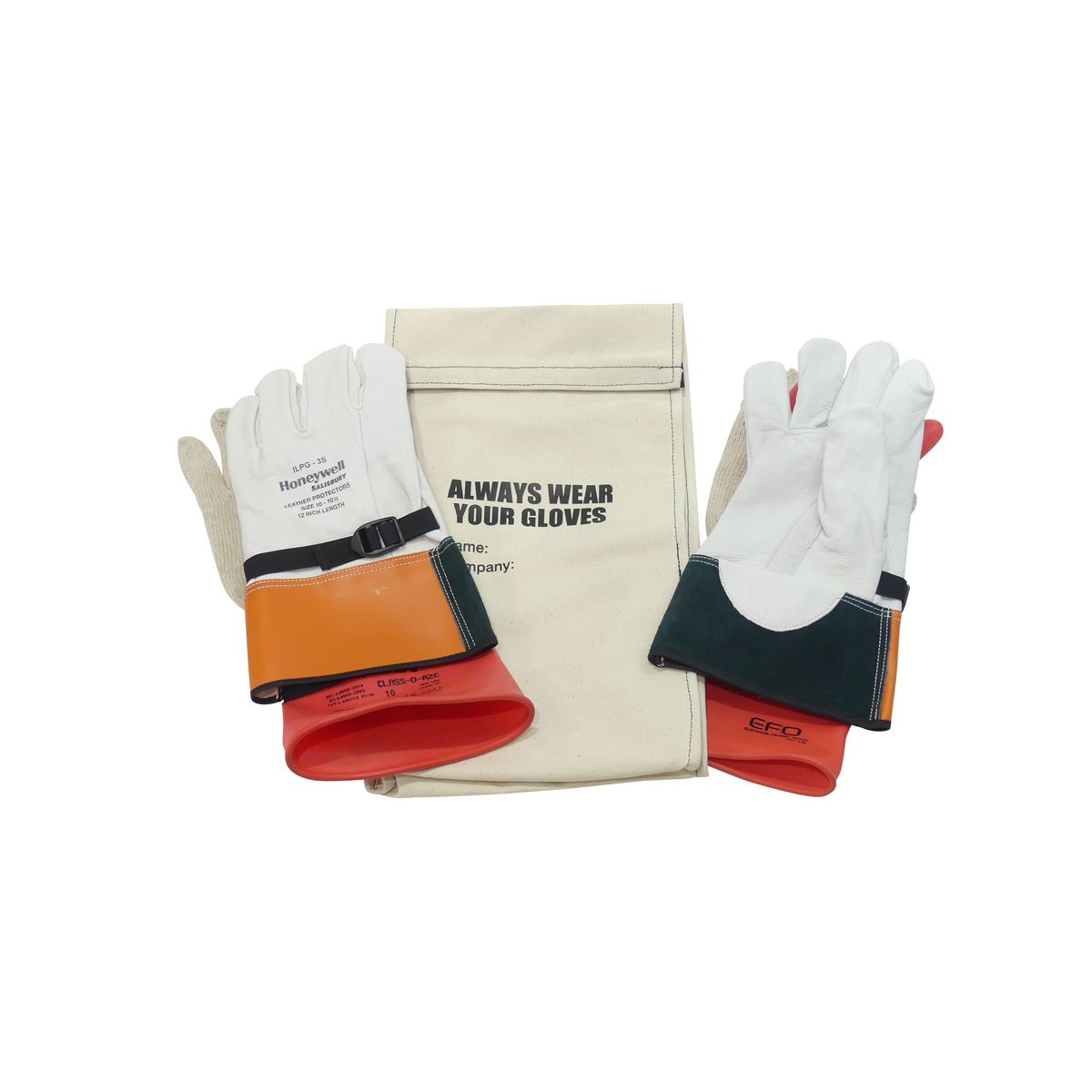 Elec. Factory Outlet Glove Kit Bag, Inners,Outers, 1000V Insulated Gloves Size 11 GLOVEKIT1000-11