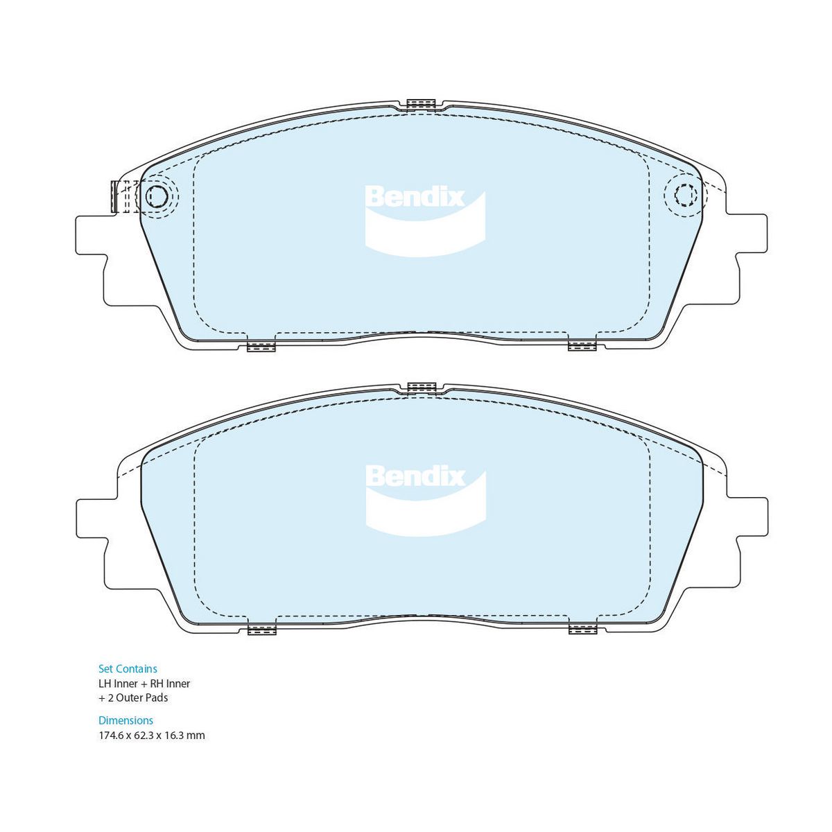 Bendix 4x4 Brake Pad Set DB2646 4WD