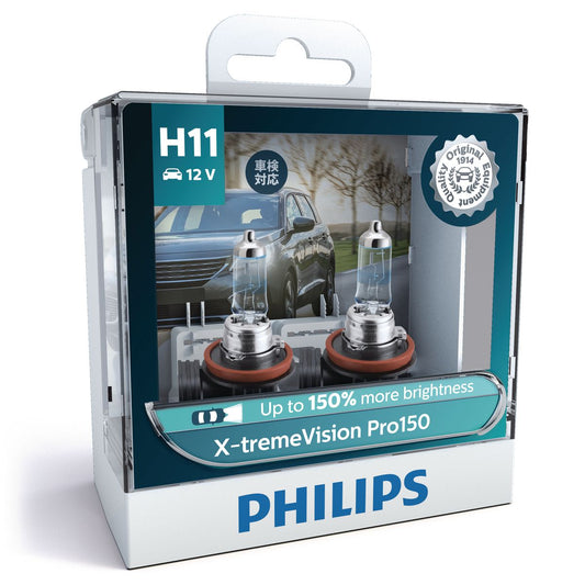 Philips X-TremEVision Pro150 Globes Pair H11 12362 12V 55W Pgj19-2 S2 12362XVPROS2