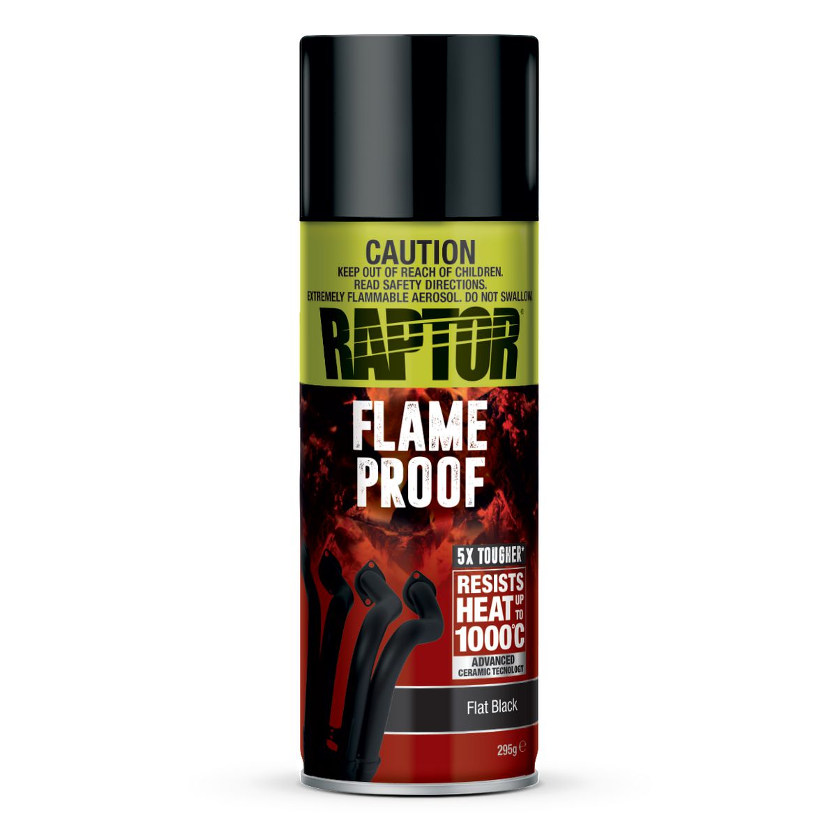 Raptor Flameproof Paint Flat Black 295G RFLFB/AL