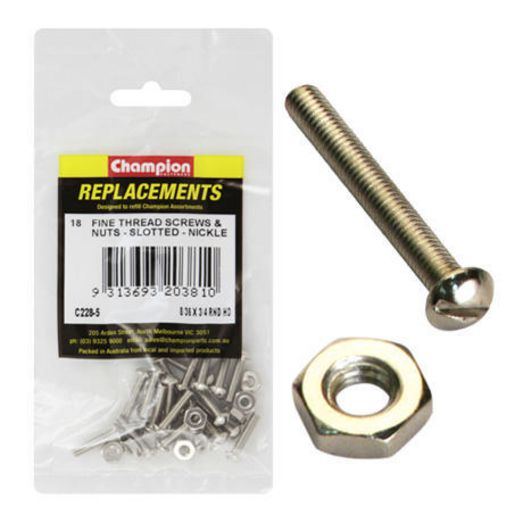 Champion Hex Nut & Screw Set 8/36″ x 3/4″ 36Pk C228-5