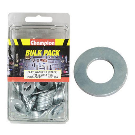 Champion Flat Steel Washer 7/16″ x 7/8″ x 16G 200Pk CWS7