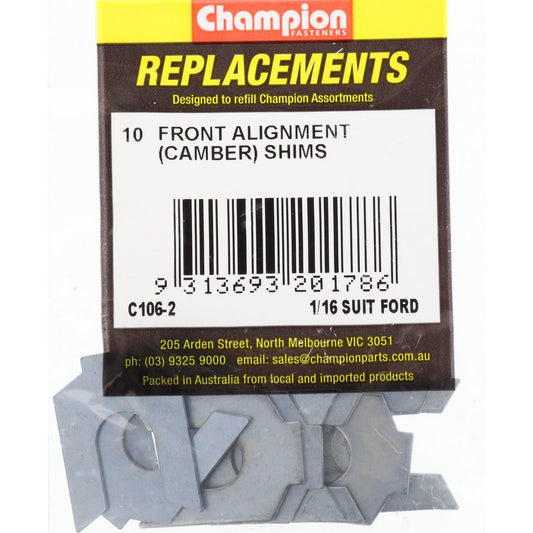 Champion Alignment Camber Shim Front 1/16"" 10Pk C106-2