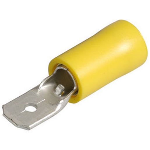 Narva Terminal Male Blade Yellow 6.3mm (100Pk) 56124