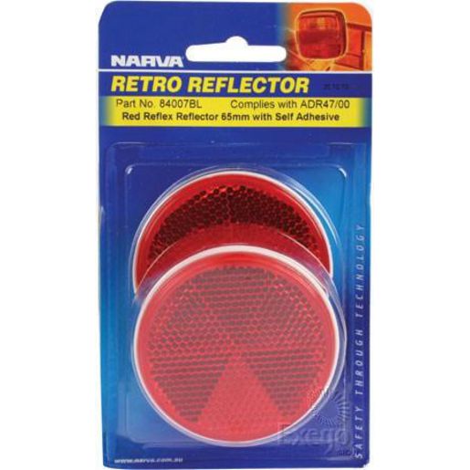 Narva Reflector 65mm Red Self Adhesive 84007BL