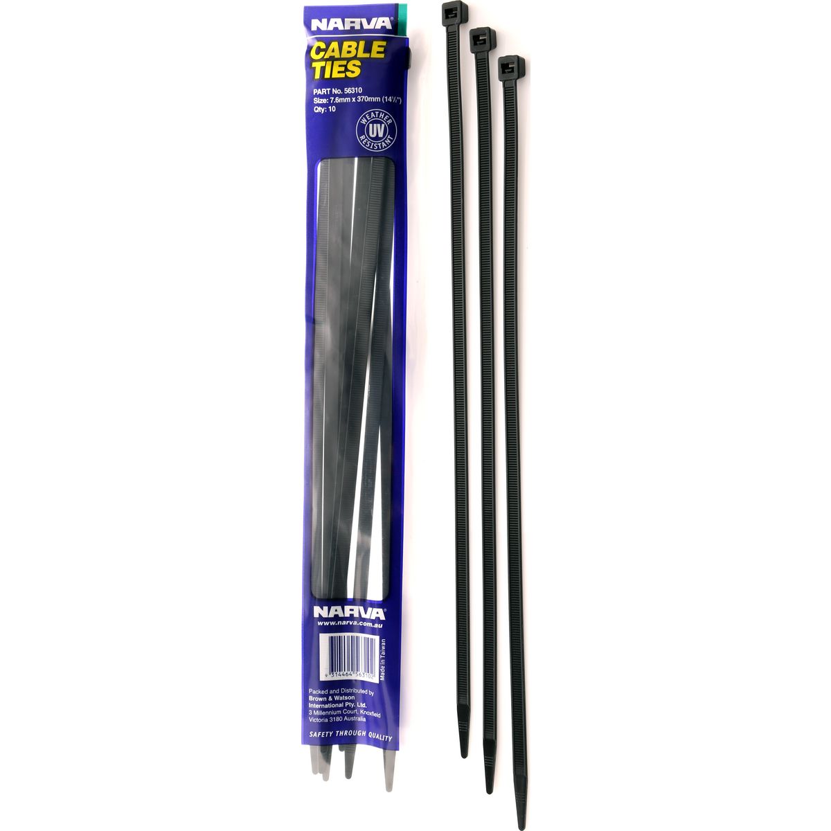 Narva Cable Tie 7.6x370mm (10Pk) 56310