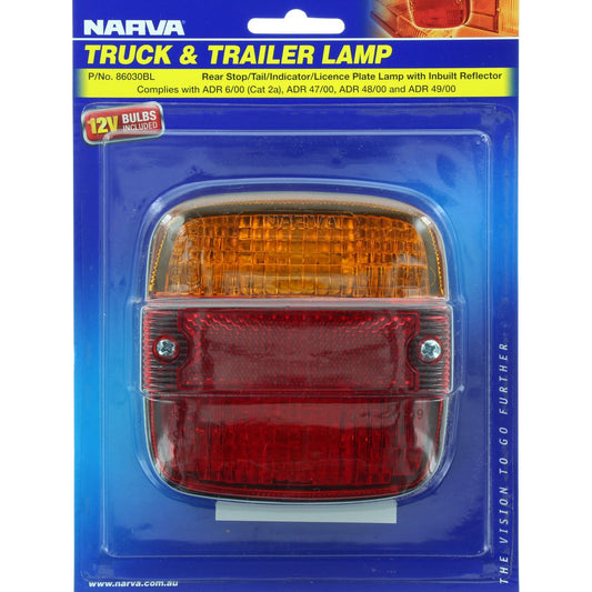 Narva Trailer Light Combination w/ Reflector Square 86030BL