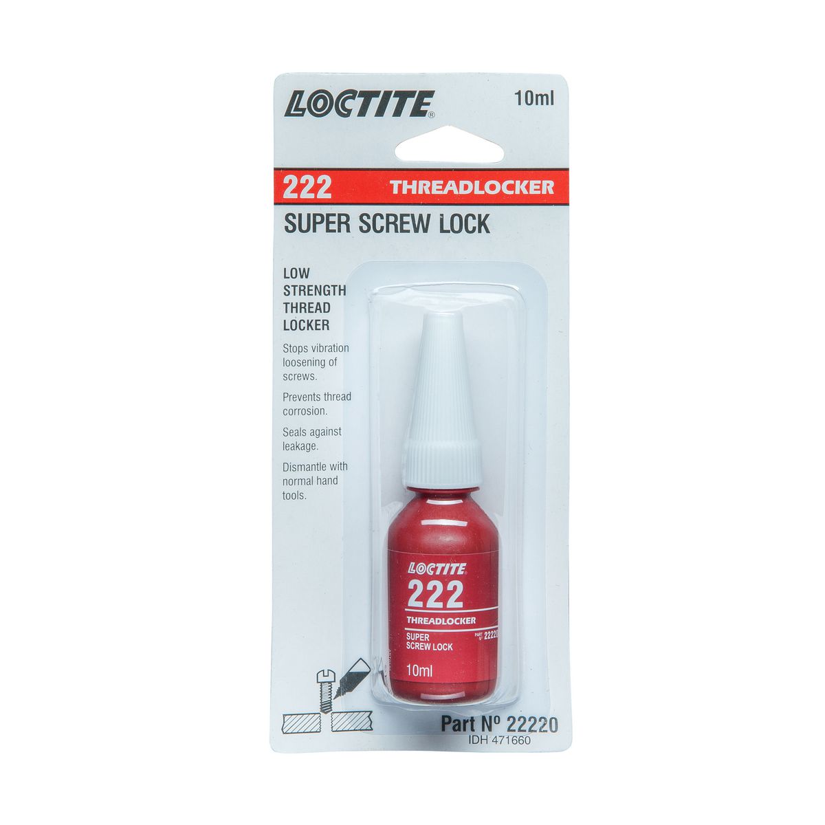 Loctite 222 Threadlocker Low Strength 10ml 22220