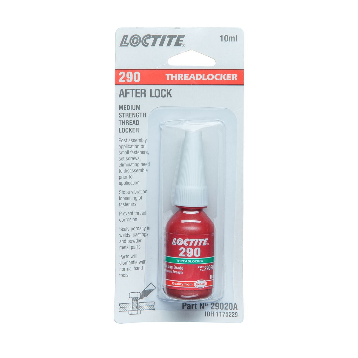 Loctite 290 Threadlocker Medium Strength 10ml 29020A