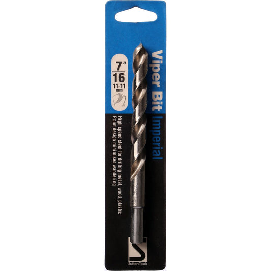 Sutton Jobber Drill Bit Viper HSS 7/16in.x140mm S/P HSP716