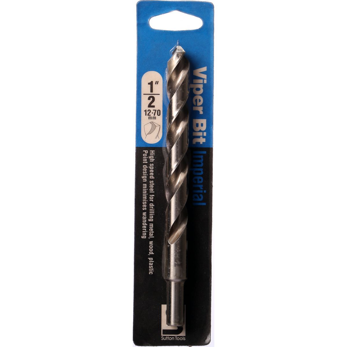 Sutton Jobber Drill Bit Viper HSS 1/2in. Dia 114mm L2 152mm L1 D1051269