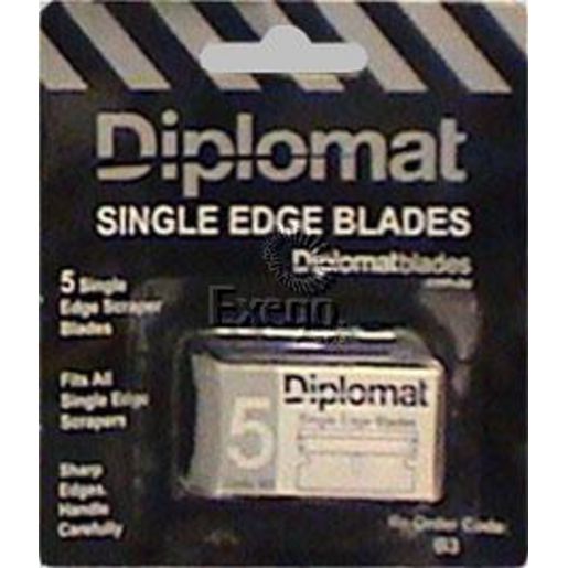 Diplomat Carbon Steel W/Aluminium Single Edge Blades 0.009in. Thick (Pack of 5) 38x19x0.22mm B03